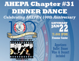 AHEPA Chapter #31 invites you to its Dinner Dance on Saturday, 1/22/2022, at the Frosene Center at St. Sophia Greek Orthodox Cathedral in Washington, DC! Reserved table seating tickets now on sale exclusively at DCGreeks.com! Click here for details!