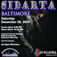 Apollonia Productions presents diamond certified Greek Hip-Hop Artist SIDARTA live at Jimmy's Famous Seafood on Saturday, 12/28/2024, in Baltimore, MD. General admission tickets are on sale exclusively at DCGreeks.com! Click here for details!