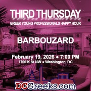 Third Thursday Greek Young Professionals Happy Hour -- 2/19/26 at Barbouzard in Washington, DC! Click here for details!