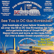 DCGreeks.com, in association with local and national Hellenic organizations, invites Greek-American young adults from across the country to our Nation's Capital from November 5-8, 2026 for Pan-Hellenism Weekend 2026, featuring two Happy Hours, a Friday Greek Night, Saturday Late Night Bouzoukia, and Sunday Farewell Event.  Click here for details!